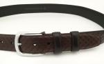 Brown Color Classic Mens Leather Dress Belt With Regular Snake Grain