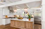 Customized Size Kitchen Furniture Solid Wood Kitchen Cabinet Sets with Grey