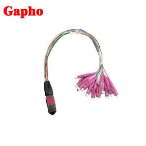 Quality Flat / Round Fiber Optic Patch Cables , MPO / MTP 12 core Ribbon Fiber Cable wholesale