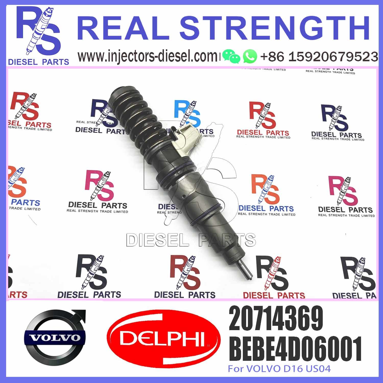 4 Pin Diesel Engine Parts Common Rail Fuel Injector BEBE5D32001 20714369 For V-O-L-V Truck