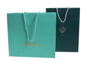 Quality OEM ODM Paper Shopping Bags With Handles Embossing Debossing wholesale