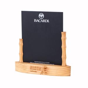 Quality Rewriteable Blackboard Laser Logo Nature Wood Table Top Menu Holders wholesale