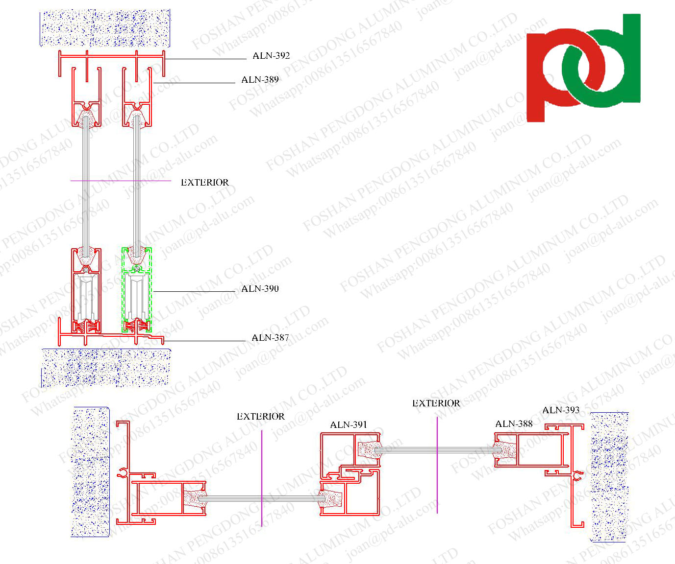 Anodized Window Door Aluminium Profiles For Colombia Sliding 744