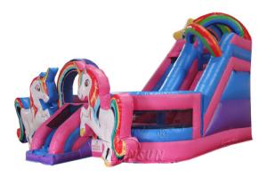 Quality Unicorn Icastle Jump House With Slide Double Play Bounce House Pvc Material wholesale