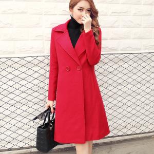 Quality Thickening of ladies wool and cotton turn-down collar coat fashion and casual wholesale