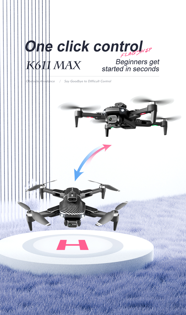 K611 Max 4k Dual Camera Drone Wide Angle Obstacle Avoidance Battery Type lipo battery Optical Flow Hovering Fpv Drone