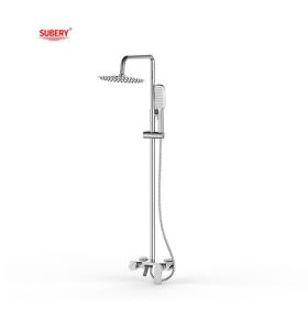 Quality Matt Black Brass Bath Shower Faucets Thermostatic Temperature Adjustable wholesale