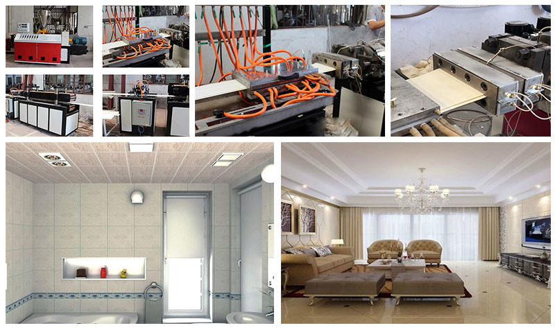 55kw 280kg/H Pvc Electric Board Making Machine Ceiling Panel Making Machine