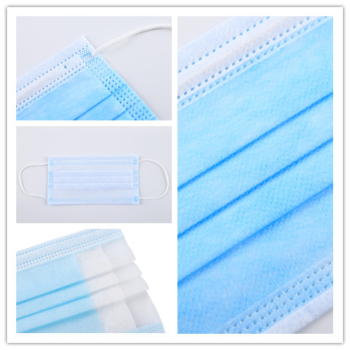 S&J Premium Non-woven Disposable 3 ply Face Mask Medical Fluid Resistant 3-layer Disposable Medical Mask