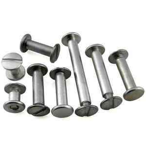 Quality Metal M4 30mm Flat Slotted Head Book Binding Screws With Nickel Plated Finish wholesale