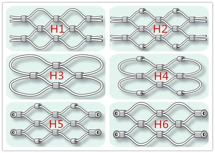 Anti Corrosive Flexible 2.0mm 70x120Mm Stainless Steel Wire Rope Mesh