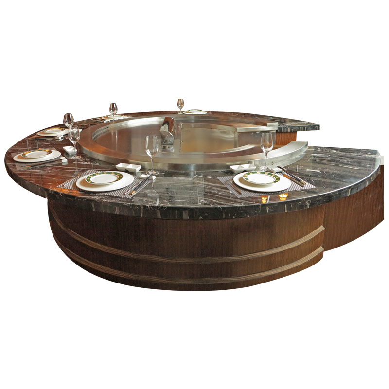 1.6m Electromagnetic Japanese Circle Teppanyaki Grill Table For Commercial
