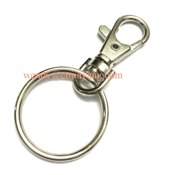 jiayang rainbow color snap hooks flat key ring and keyring split with chains