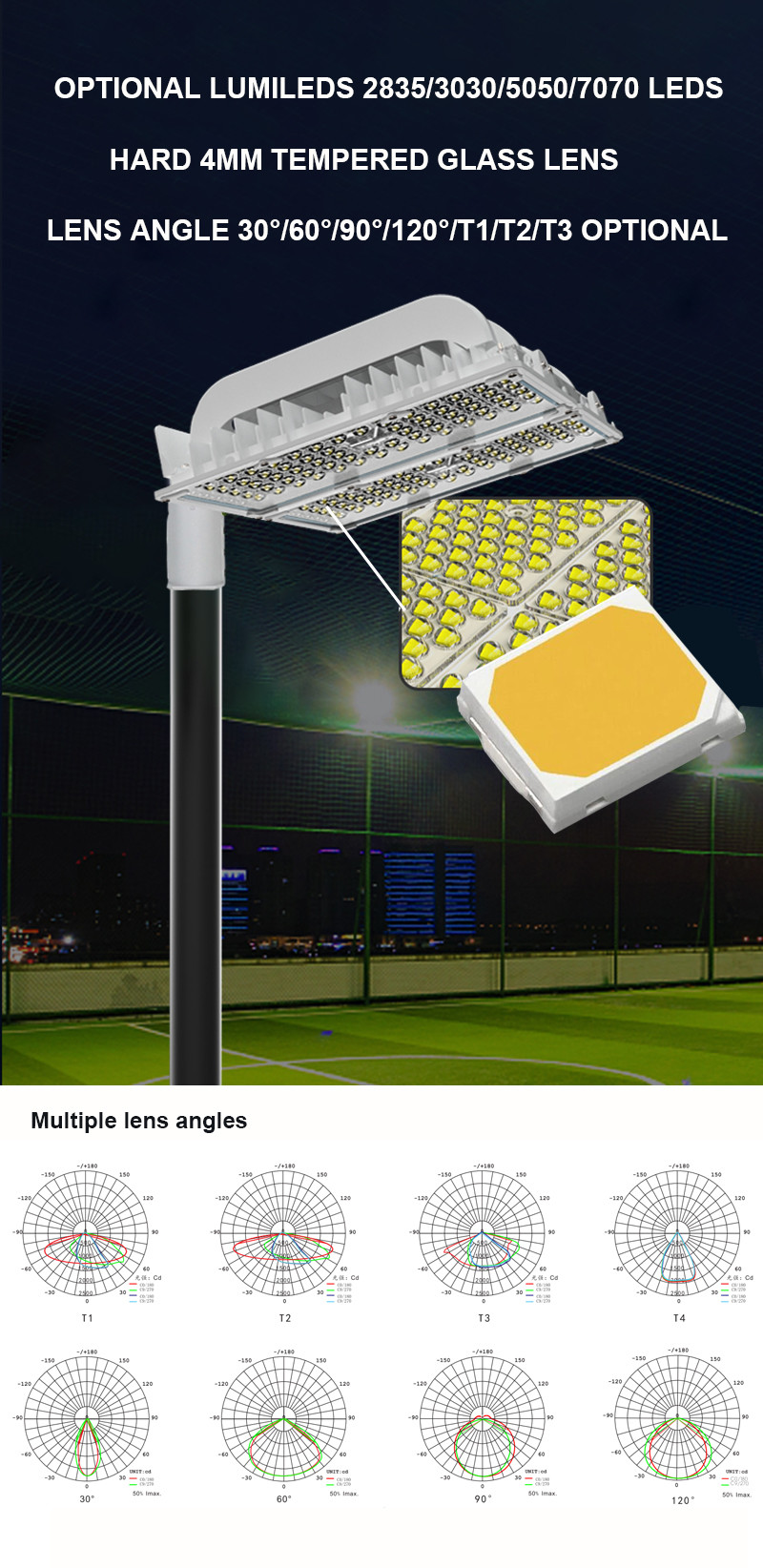 Ip66 Smd Typ AC LED Street Light 500W Aluminum Module Lamp For Road