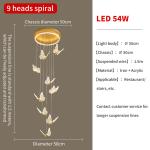 Pendant Chandelier For Ladder Revolving Staircase Butterfly Lighting（WH-NC-83)