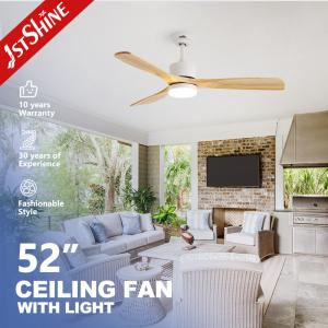 Quality 3 Wooden Blades Ceiling Fan With Lamp Indoor Decorative Lower Noise wholesale