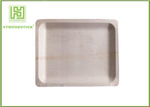 Quality Rectangle Disposable Wooden Plates 20cm Catering Wooden Food Trays For Parties wholesale