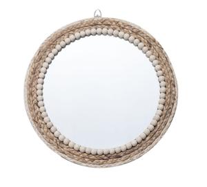 Quality Design Natural Bathroom Large Wall Decorative Woven Custom Framed Wooden Rattan Wicker Willow Mirror wholesale
