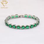 Oval Crystal Diamond Women's Bracelets 6.7 Inches AAA Cubic Zirconia