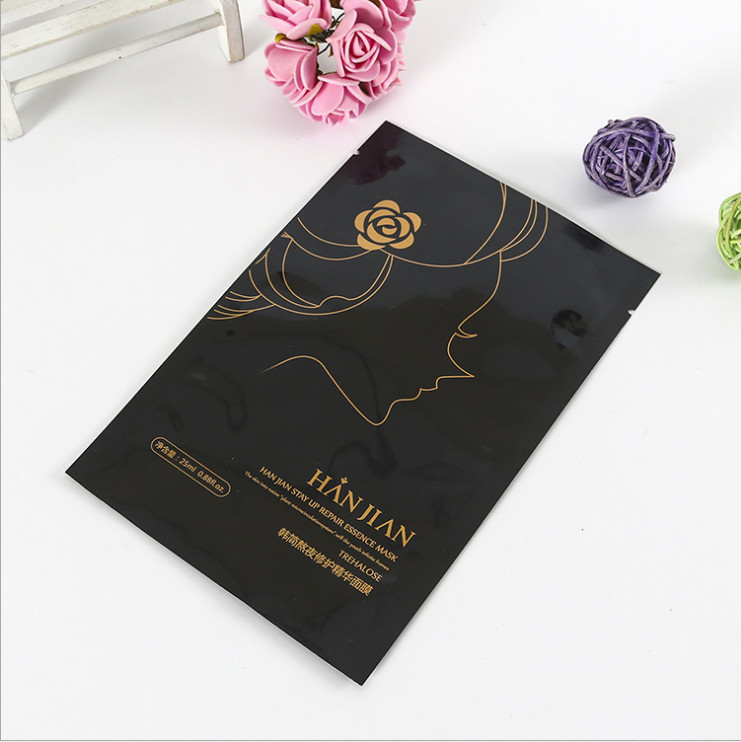Customized Aluminium Foil Vacuum-Sealed Laminated 3-Side Seal Make-up Mask Packaging Bag