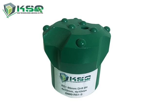 Wear Resistance Top Hammer Drill Bits Semi - Dome Short Skirt R51 89mm Thread