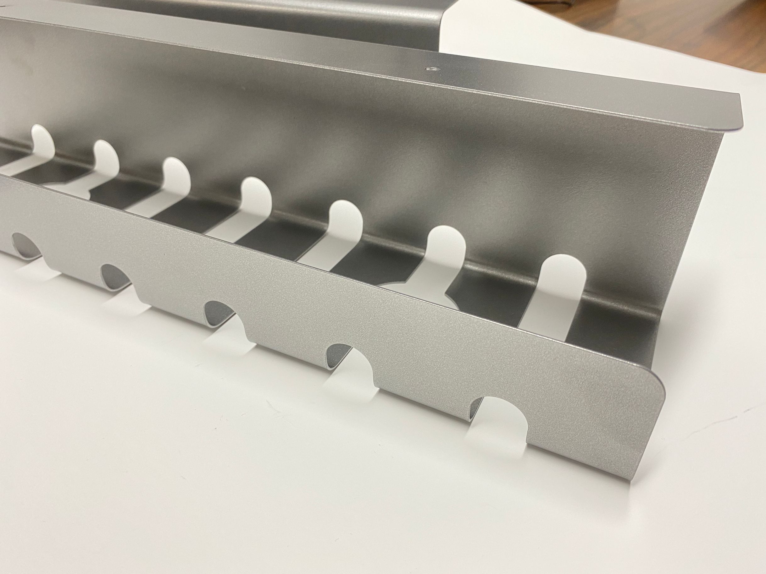 Organize Power Strip Wires Under Desk with Flexible Single Tier Cable Management Tray