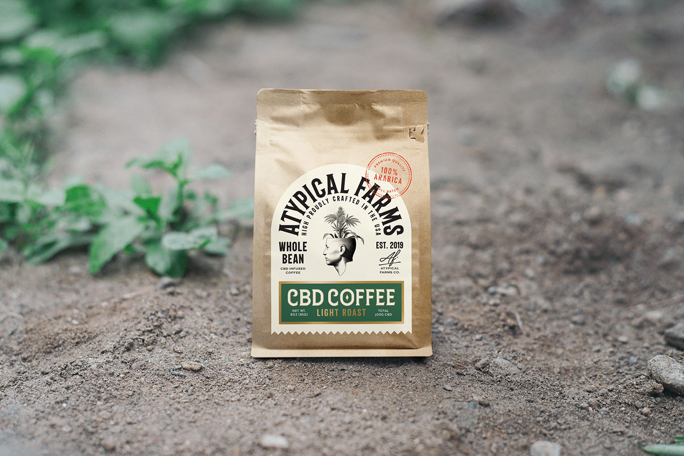 Flat Bottom Kraft Paper Coffee Bags With Valve And Zipper