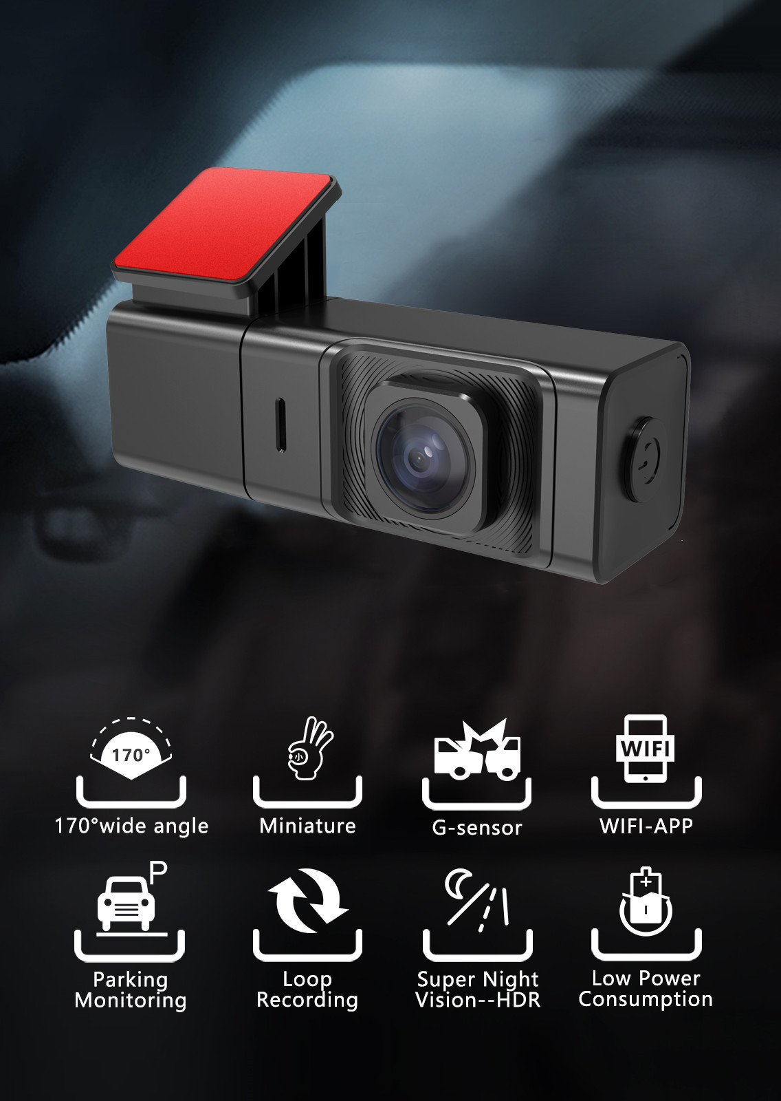 2K 4k Adas Dvr Android Black Box Camera Auto Front Inside And Rear 24h Parking
