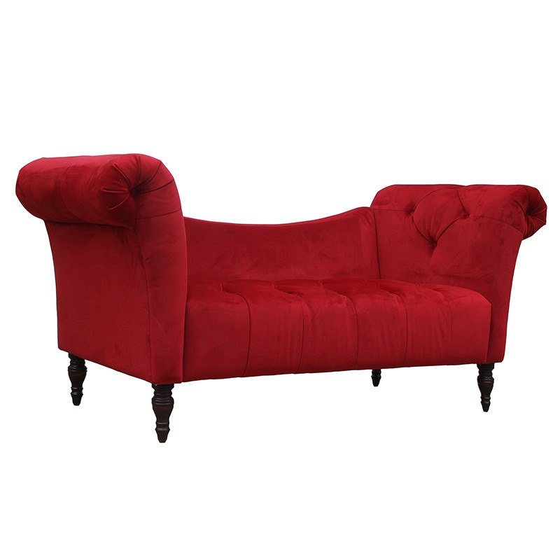 Wooden Leg L176cm Red Velvet 2 Seater Sofa Contemporary velvet sofa