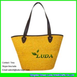 Quality LUDA personalized bags fashion yellow wheat straw handbags wholesale