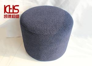 Quality Solid Color Dark Grey Footstool Round Bedroom Decorative Foot Rest With Storage wholesale