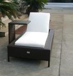 Folding Beach Lounge Chair , Outdoor Garden Wicker Chaise Lounge