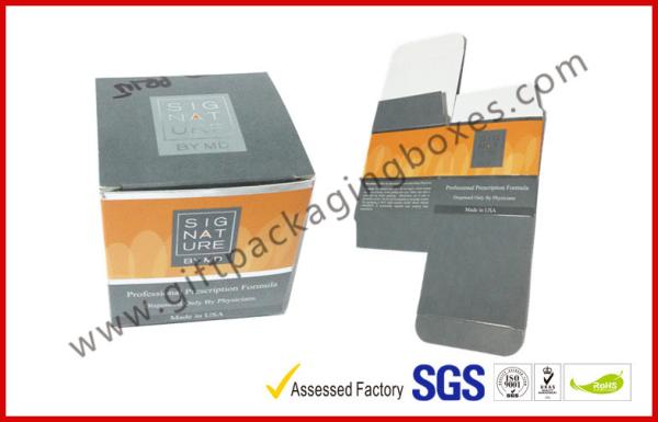 Cream Offset Printed Cosmetic Packaging Boxes , Foil Silver Logo Paper box for