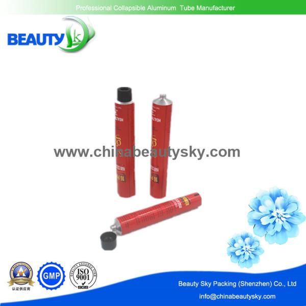 Red color Flexible aluminum Tube for Professional Hair color cream with 25mm Dia