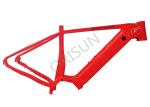 Red Aluminum Electric Bike Frame Disc Brake With Built - In Battery