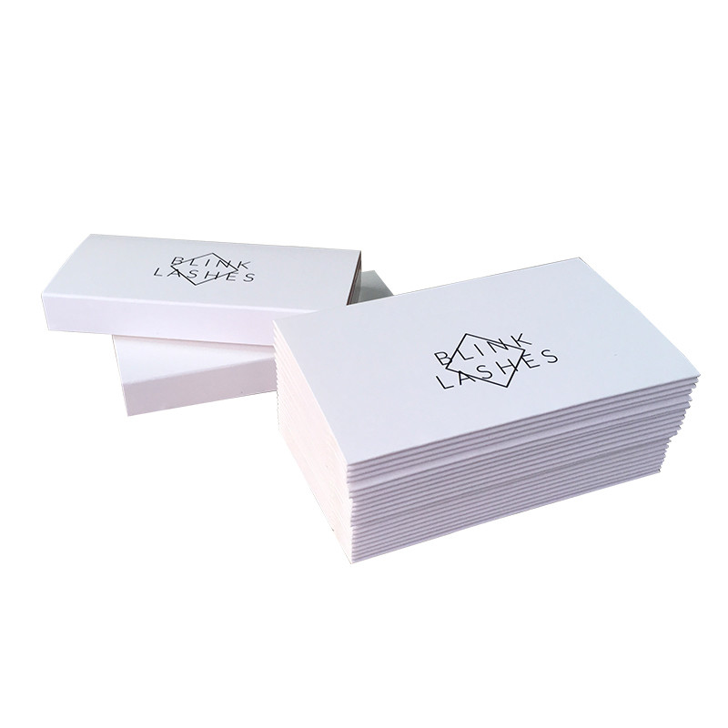 luxury blink lashes box with black foil stamping Hinged cosmetic eyelash box