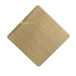 Quality 1219x2438mm Hairline Stainless Steel Sheet Gold Color Coating Decoration wholesale