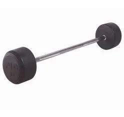 Quality Weightlifting Straight Rubber Fixed Barbell Rubber Coated 10kg wholesale