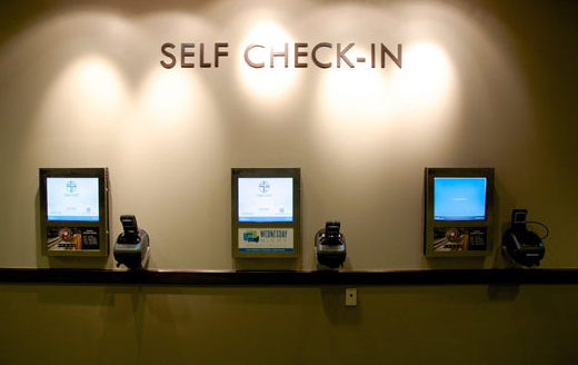 High Resolution Wall Mounted Kiosk , Custom Self Service Check In Kiosk