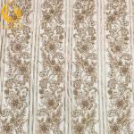 Modern Gold Heavy Beaded Lace Fabric Embroidery For Bridal Dress