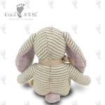 Striped Rabbit Doll Plush Toy Presents Brown Bunny Stuffed Animal 21 X 15cm