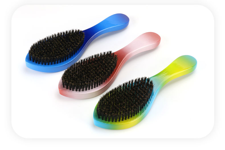 Abeis 360 Curved Wave Brush Gradients Color Long Handle Hair Brush Engrave Logo