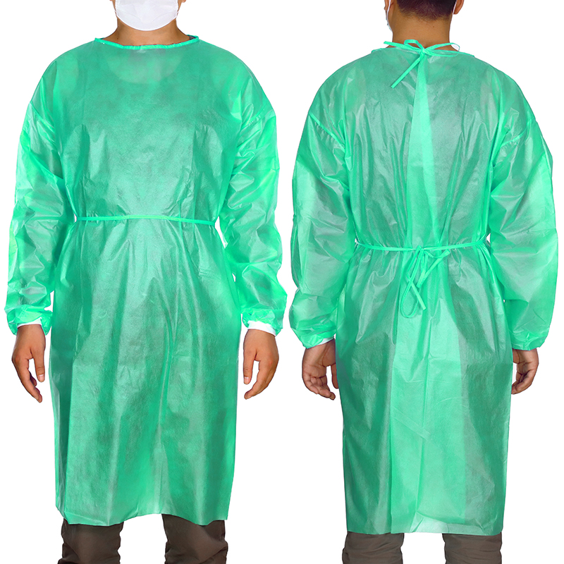 Non Woven Pp Pe Coated Yellow Disposable Surgical Gown For Doctors