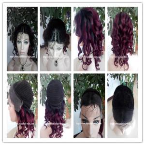 Quality 100% Human hair lace front wig indian remy hair,120%-180% density,T1b#/99j color. wholesale