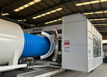 OD2000 Large Size Plastic Corrugated Pipe Extrusion Line For Drainage, Sewage, Storm Water