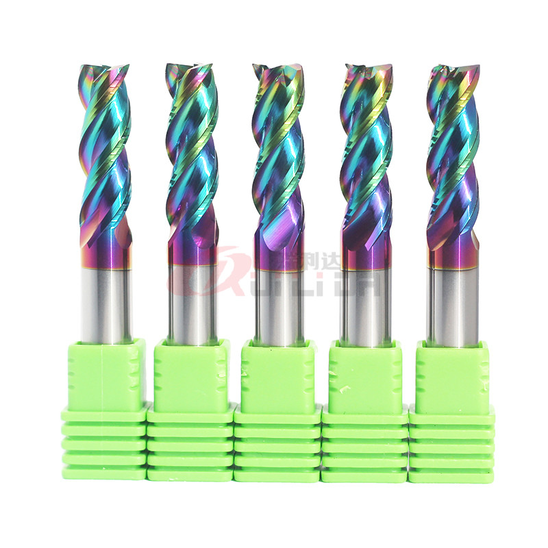 High Efficiency U Shape 3 Flutes Aluminium End Mill DLC Coating Big Capacity