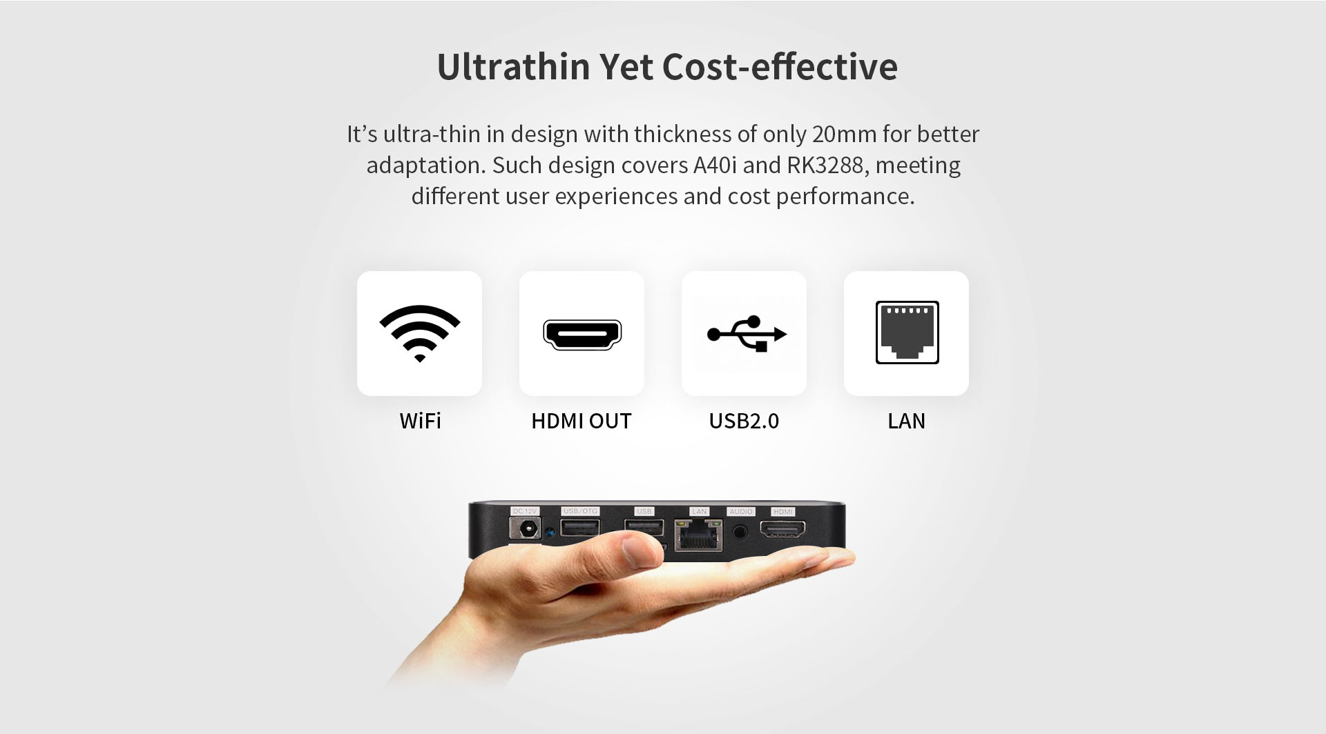 H-Series (H010/ H300) Industrial-grade Ultrathin Handheld PC 127* 127* 20mm