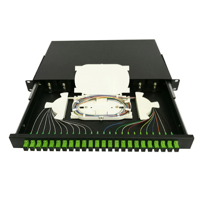 12 - 24 Core SC / FC / ST / LC Rack Mount Splicing ODF Panel For FTTH