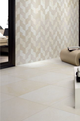 Square Beige Marble Look Porcelain Tile 24 X 24 Inches Ceramic For Bathroom Wall
