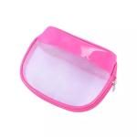 Travel Portable Pink Wash PU Transparent PVC Cosmetic Bag